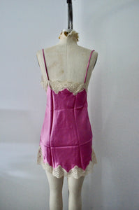 NWT SILK Pink Lace Trim Slip Short Dress M Sleepwear Loungewear