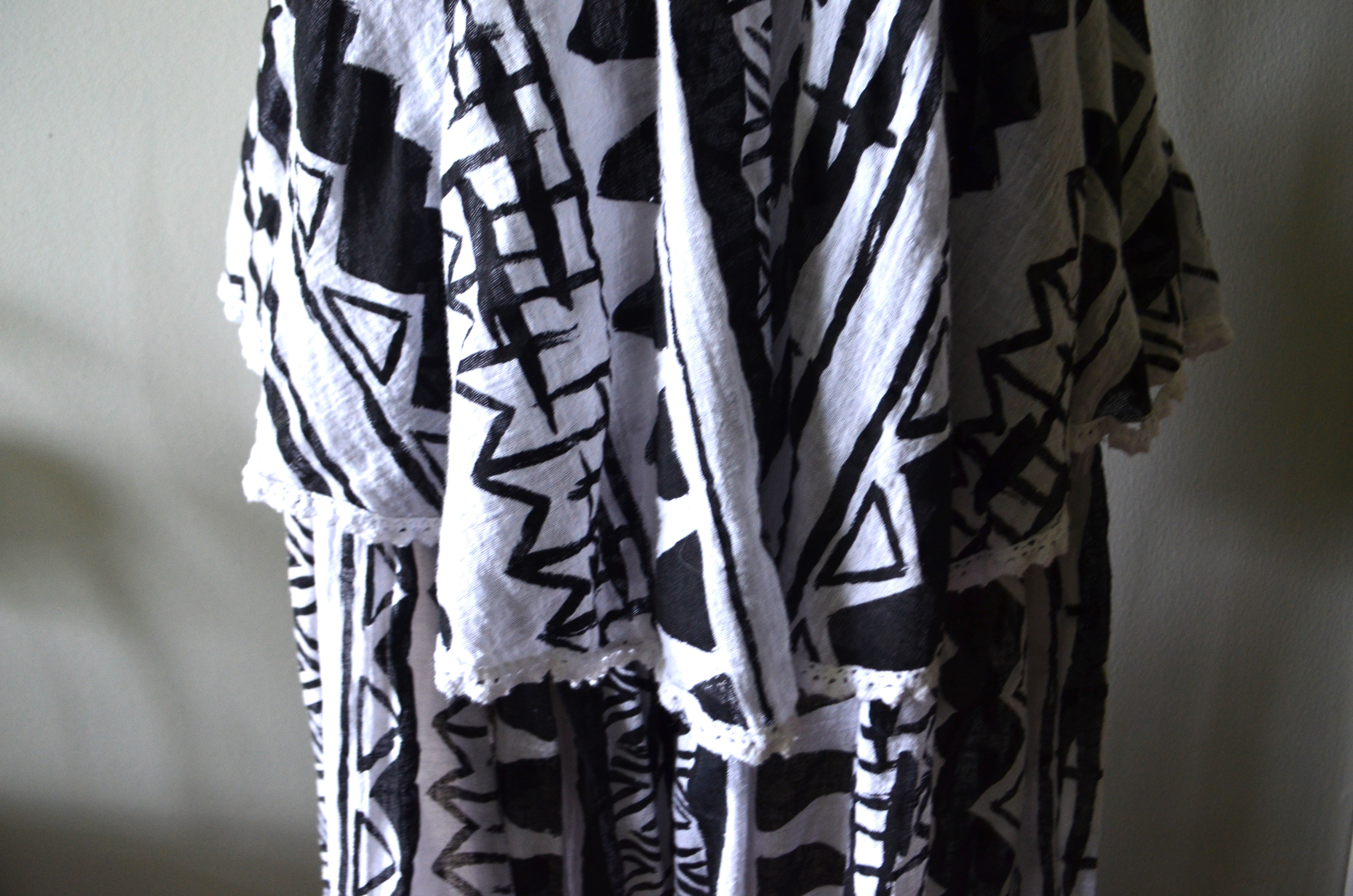 Neiman Marcus PRIAMO cotton African Ikat sheer matching set pants loungewear cover up vacation
