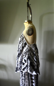 Neiman Marcus PRIAMO cotton African Ikat sheer matching set pants loungewear cover up vacation